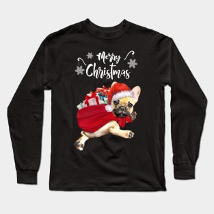 French Bulldog Frenchie merry Christmas Long Sleeve T-Shirt